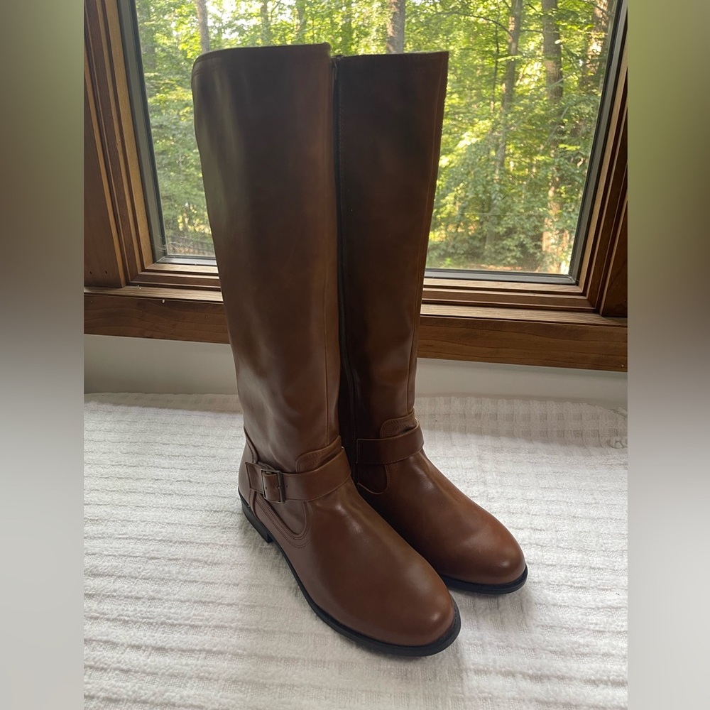 Brown Leather Knee-High Boots